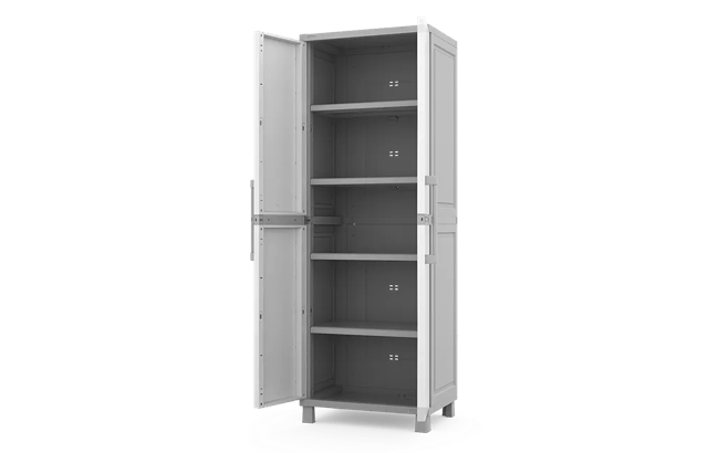 Utility Garage Storage Cabinet - Smoky White