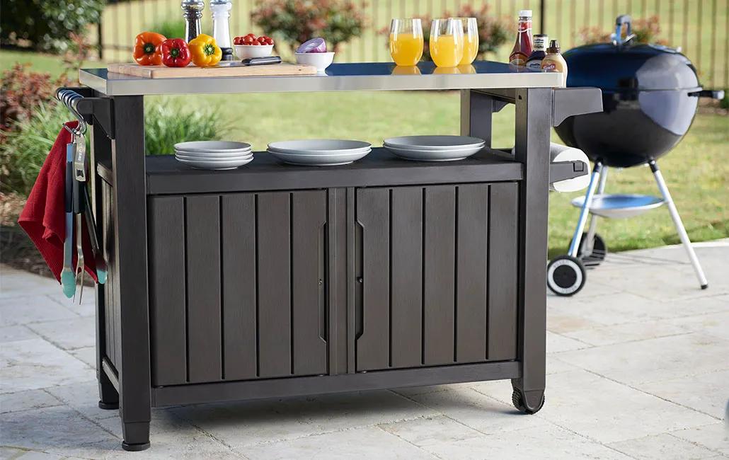Unity XL Outdoor Kitchen Cart with Storage - Brown