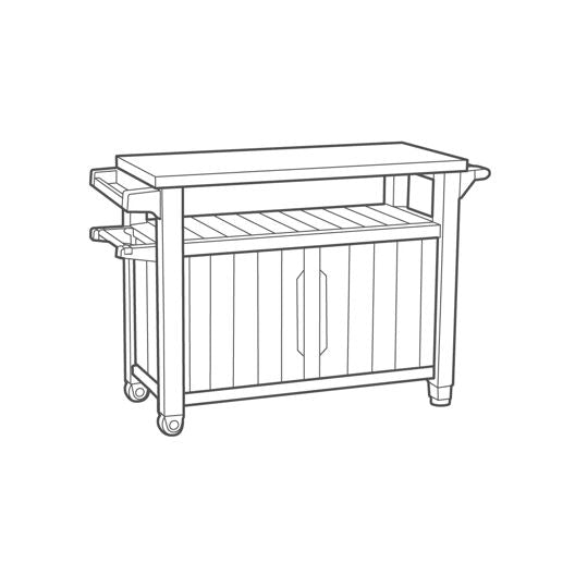 Unity XL Outdoor Kitchen Cart with Storage - Graphite