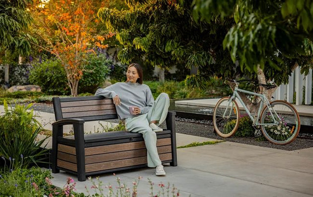 Signature 60 Gallon Outdoor Storage Bench - Walnut Brown