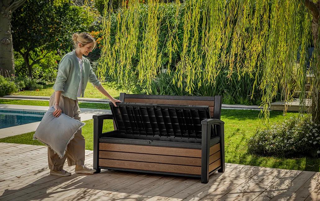 Signature 60 Gallon Outdoor Storage Bench - Walnut Brown