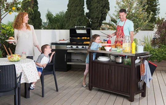 Unity XL Outdoor Kitchen Cart with Storage - Brown