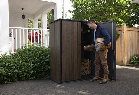 Signature Vertical Storage Shed - Walnut Brown