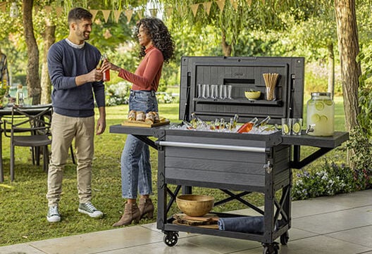 Patio Cooler & Beverage Cart - Graphite
