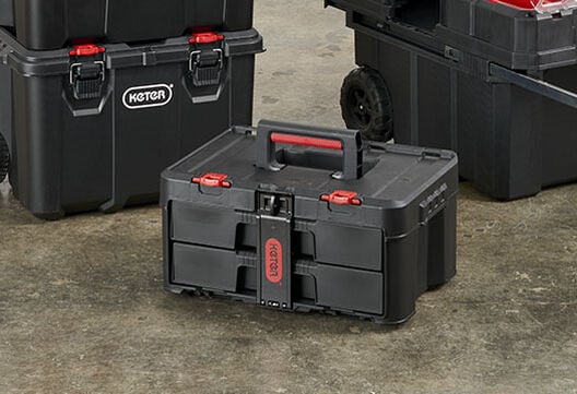 Stack & Roll 2 Drawer Tool Box - Black