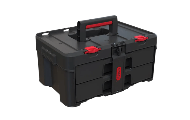 Stack & Roll 2 Drawer Tool Box - Black