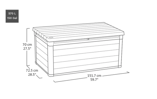 Signature 150 Gallon Deck Box - Ashwood Brown