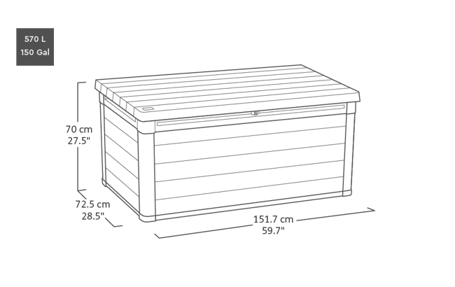 Signature 150 Gallon Deck Box - Ashwood Brown